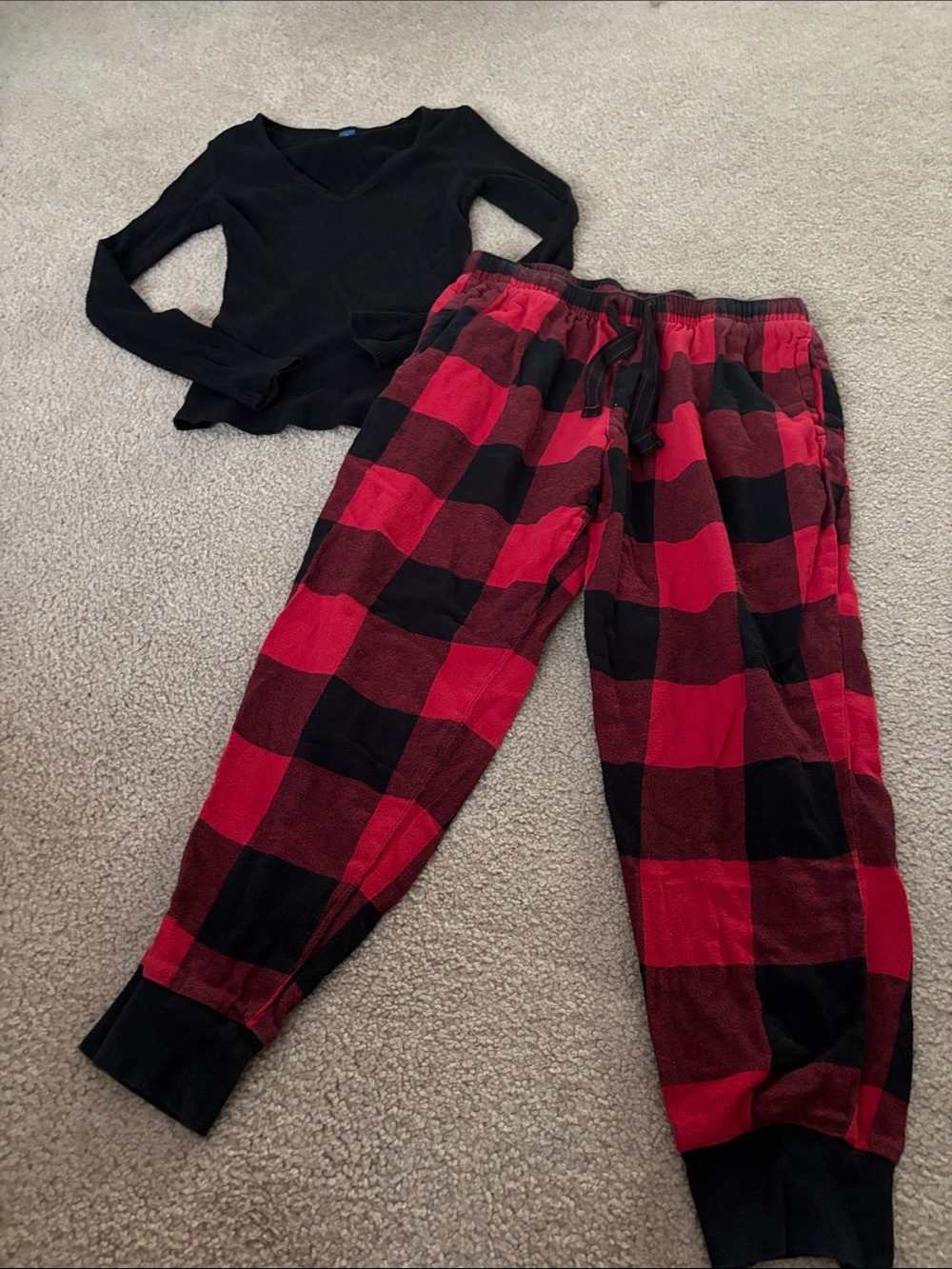 Old Navy PJ Set Red Buffalo Plaid Pajama set women’s size small